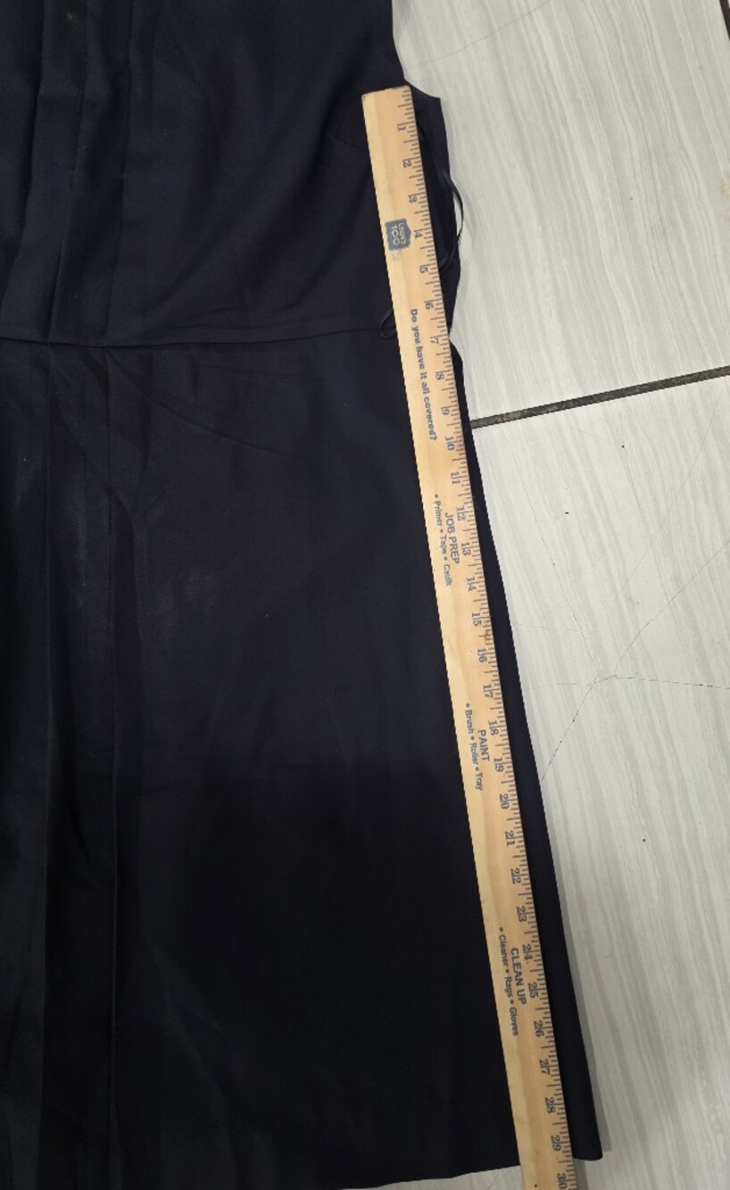 J.Crew 100% Wool Navy Career Sheath Dress Pleated Front Office Work Size 12 - Picture 5 of 9